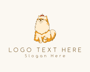 Pet Grooming - Cute Pomeranian Dog logo design