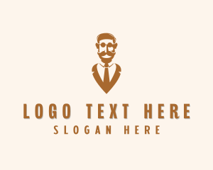 Mustache - Stylish Gentleman Suit logo design