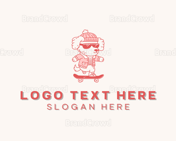 Dog Sunglasses Skateboard Logo