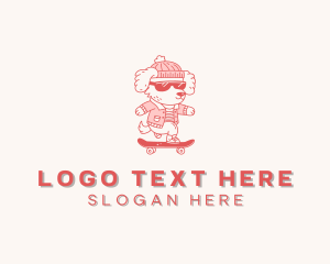 Skater - Dog Sunglasses Skateboard logo design