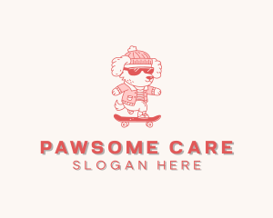 Dog Sunglasses Skateboard logo design