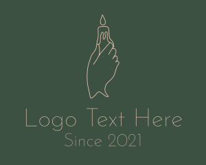 Light - Wax Candle Hand logo design