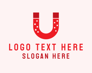 Letter U - Magnet Building Window logo design