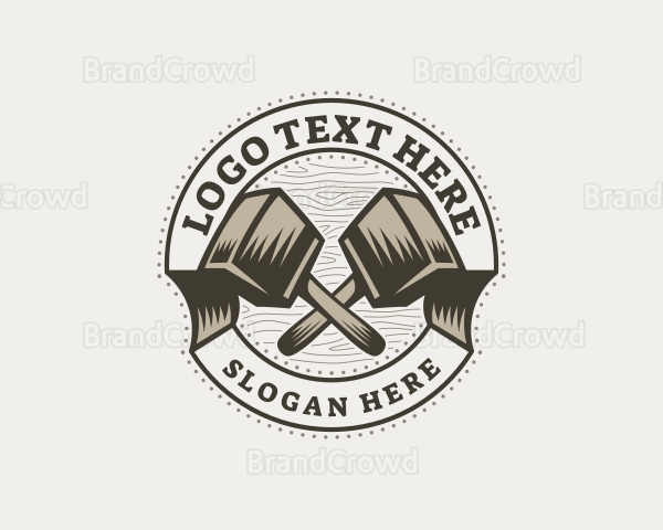 Wooden Mallet Carpentry Logo