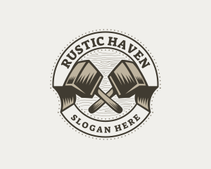 Wooden Mallet Carpentry logo design