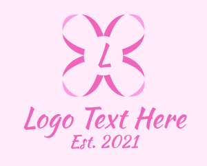 Gift Store - Pink Ribbon Letter logo design