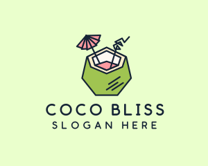 Coconut Juice Drink logo design