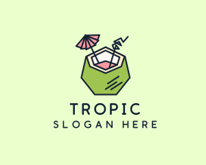 Coconut Juice Drink logo design