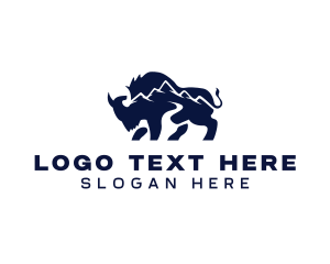 Peak - Mountain Peak Bison logo design