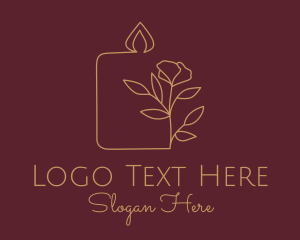 Candle - Floral Candle  Decor logo design