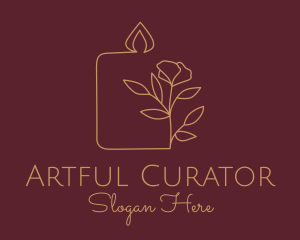 Floral Candle  Decor  logo design