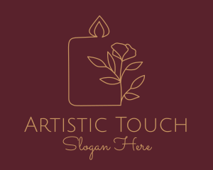 Floral Candle  Decor  logo design