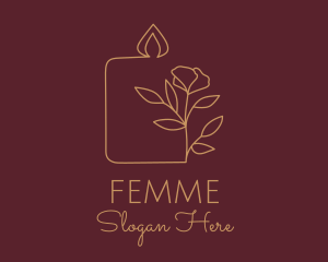 Floral Candle  Decor  logo design