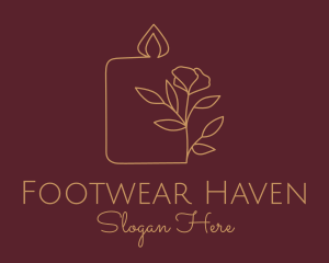 Floral Candle  Decor  logo design