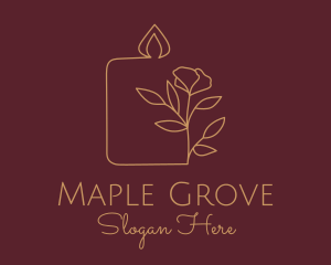 Floral Candle  Decor  logo design