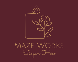 Floral Candle  Decor  logo design