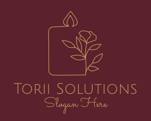 Floral Candle  Decor  logo design