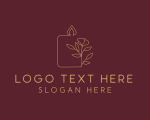 Floral Candle  Decor  logo design