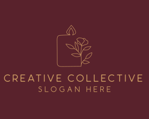 Floral Candle  Decor  logo design