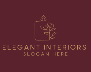 Floral Candle  Decor  logo design