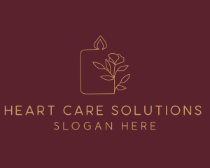 Floral Candle  Decor  logo design