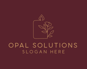 Floral Candle  Decor  logo design