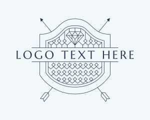 Textile - Diamond Textile Shield logo design