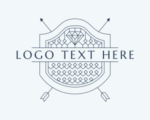 Advisory - Diamond Textile Shield logo design