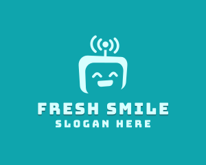 Robot Tech Smile logo design