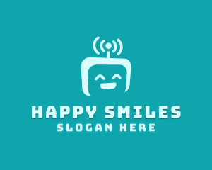 Robot Tech Smile logo design