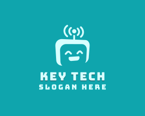 Robot Tech Smile logo design