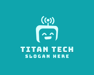 Robot Tech Smile logo design