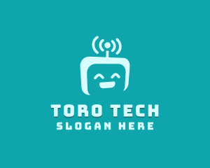 Robot Tech Smile logo design