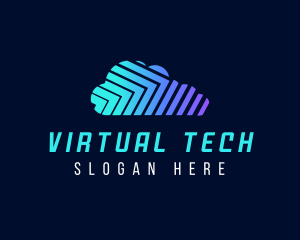 Virtual - Cloud Data Storage logo design