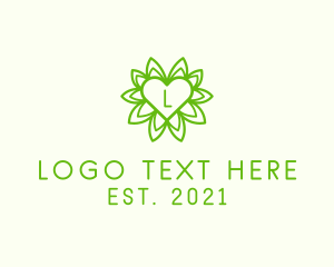 Floral Shop - Nature Flower Heart logo design