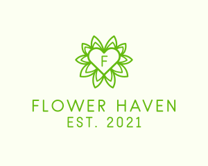 Nature Flower Heart logo design