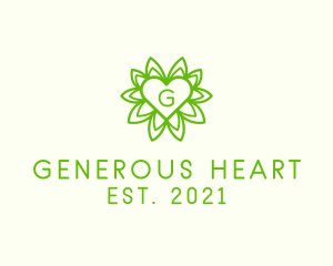 Nature Flower Heart logo design