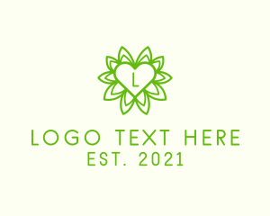 Botany - Nature Flower Heart logo design