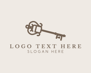 Luxury - Elegant Lock Key logo design