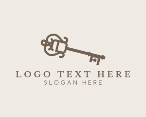 Antique - Elegant Lock Key logo design