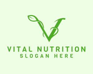 Natural Vine Letter V logo design