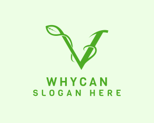 Plant - Natural Vine Letter V logo design