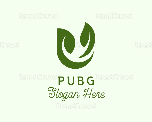 Green Herbal Letter U Logo