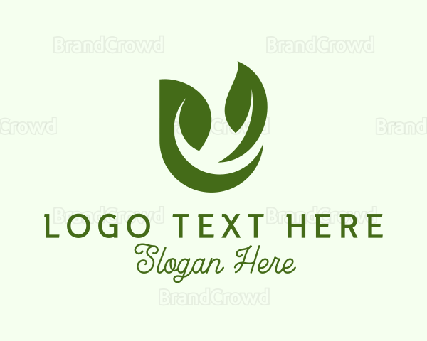 Green Herbal Letter U Logo