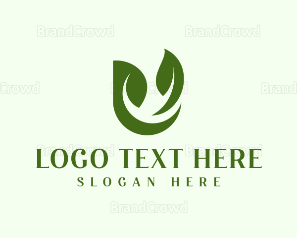 Organic Herbal Letter U Logo