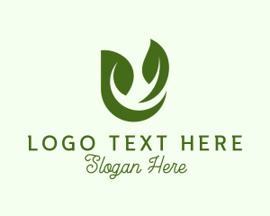 Vegetable - Green Herbal Letter U logo design