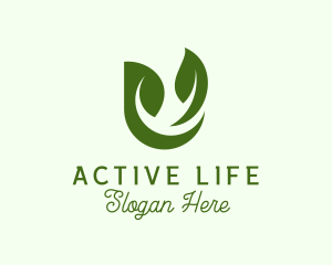 Organic Farm - Green Herbal Letter U logo design