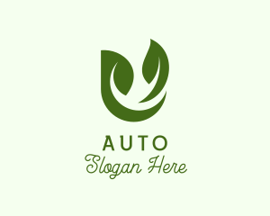 Vegetable - Green Herbal Letter U logo design