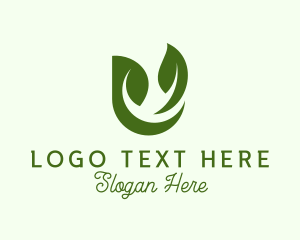 Bio - Green Herbal Letter U logo design