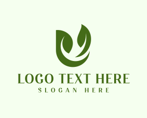 Herbal Medicine - Organic Herbal Letter U logo design